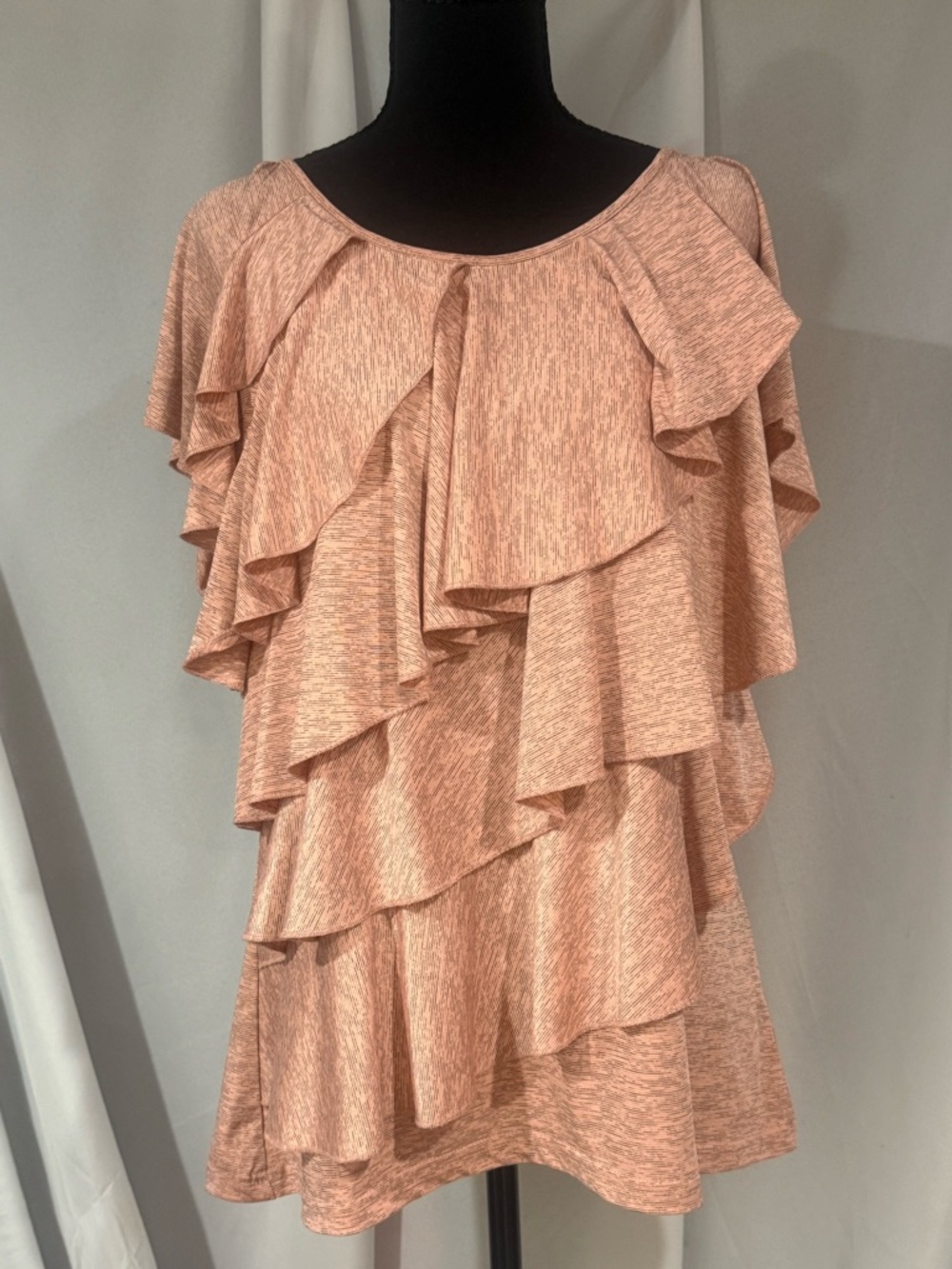 Allie & Rob Peach Tiered Ruffle Blouse